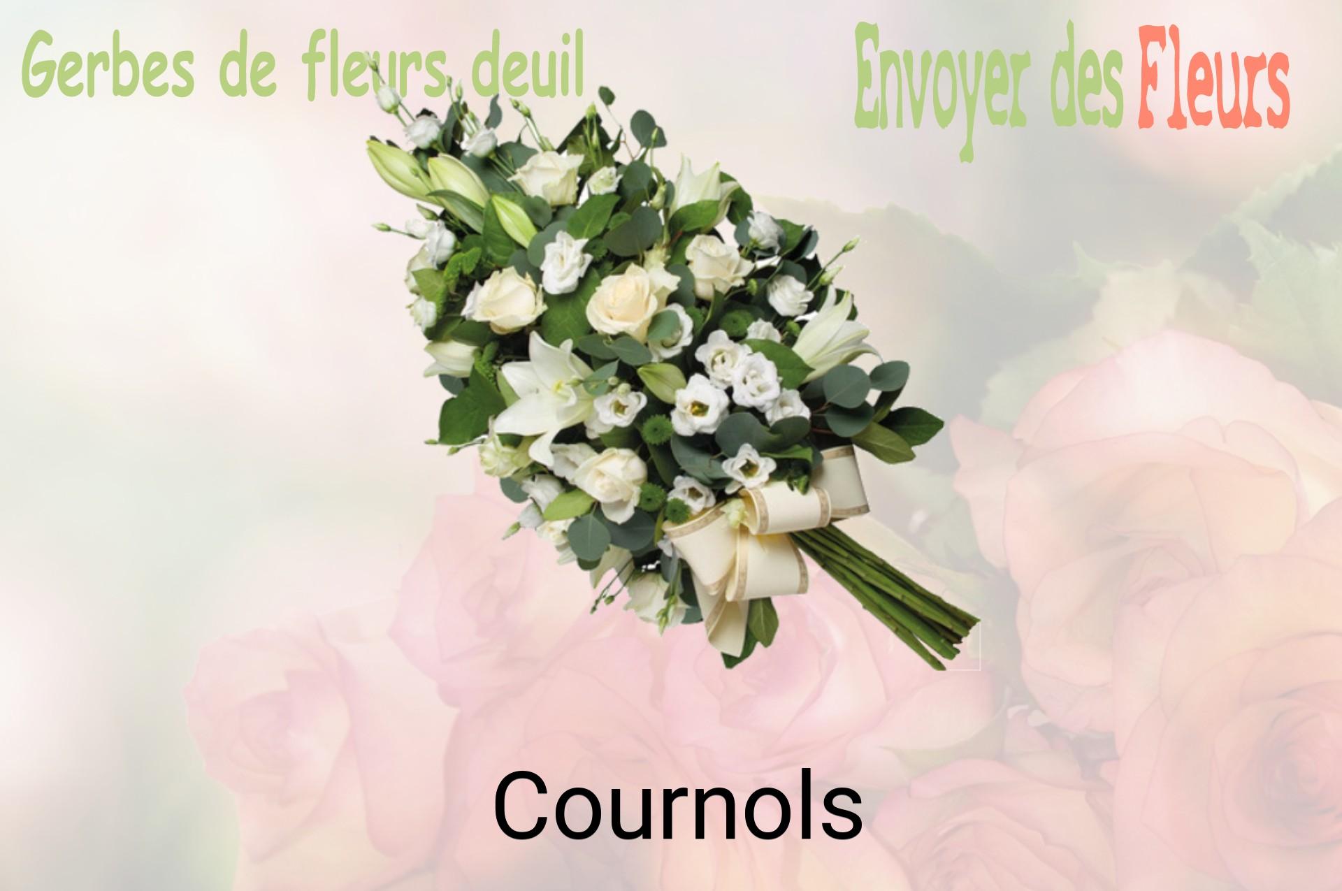 Gerbe de fleurs de deuil livrée à Cournols
